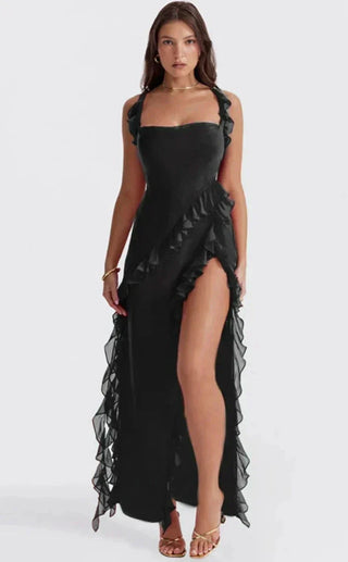 Vestido Chic con Aberturas Laterales