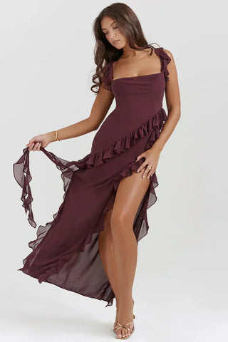 Vestido Chic con Aberturas Laterales