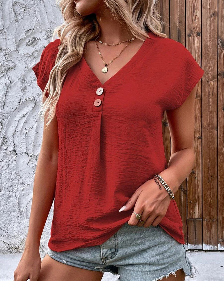 Camiseta de manga corta con escote en V