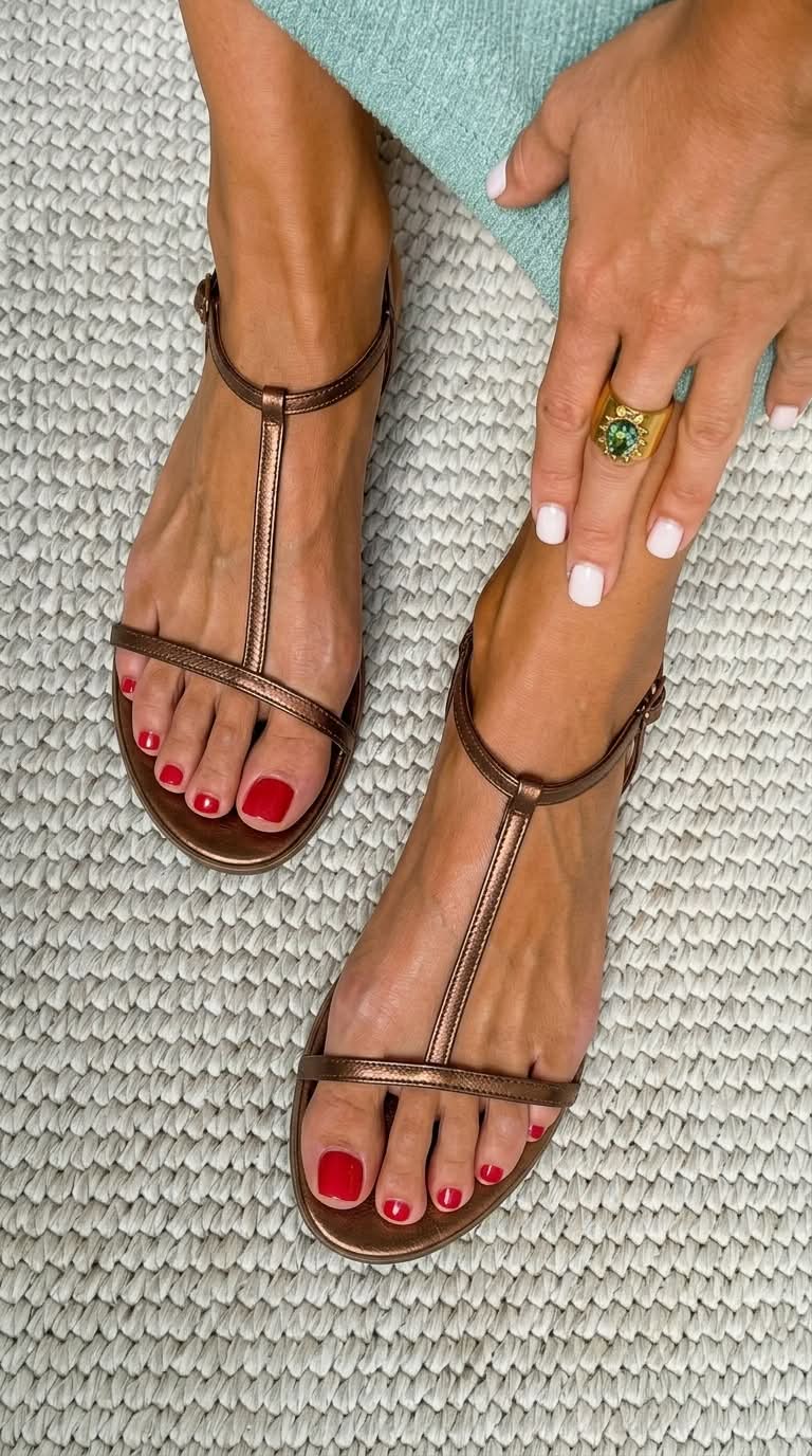 Bianca | Sandalias de Verano en Dorado