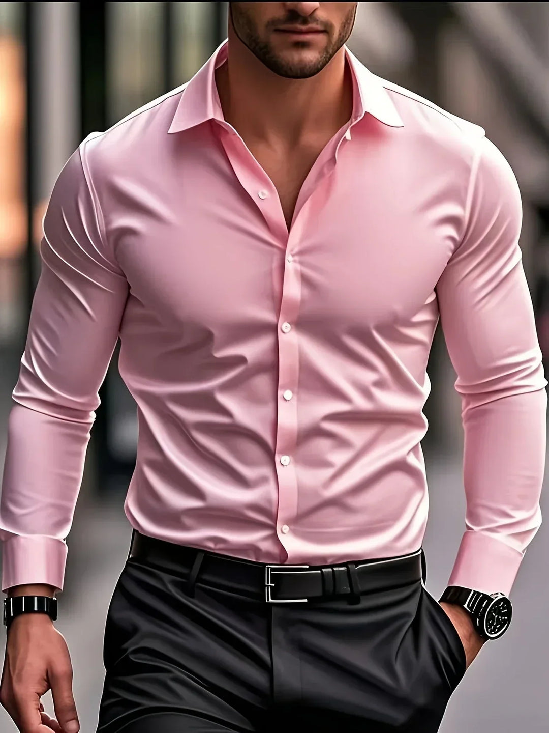 Elegante Camicia a Maniche Lunghe con Bottoni