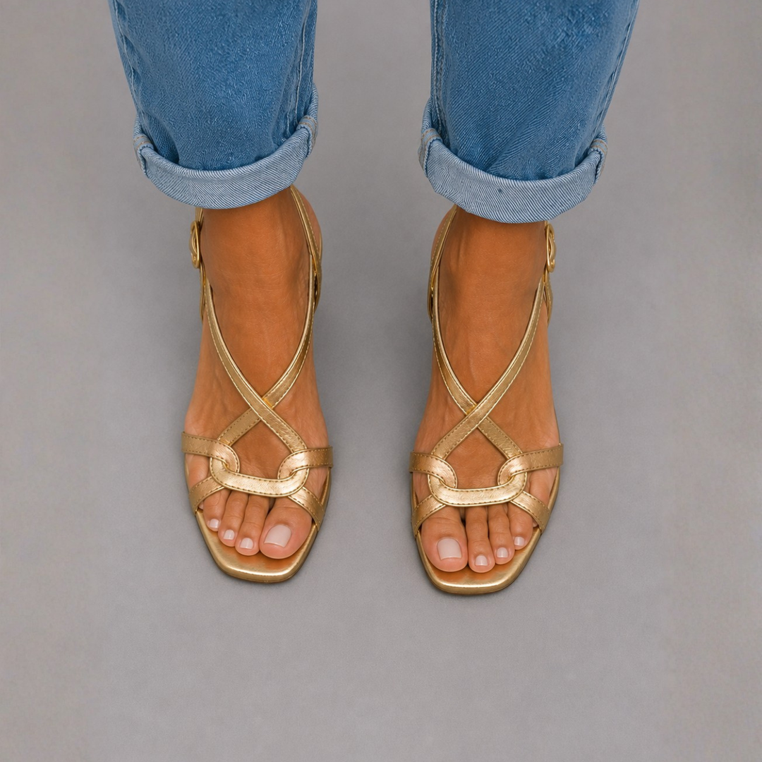 Soleil | Sandalias Doradas con Encanto Veraniego