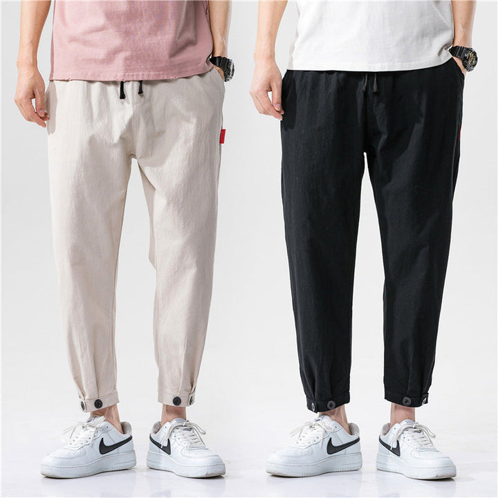 Theo - Pantalones Ajustados de Algodón