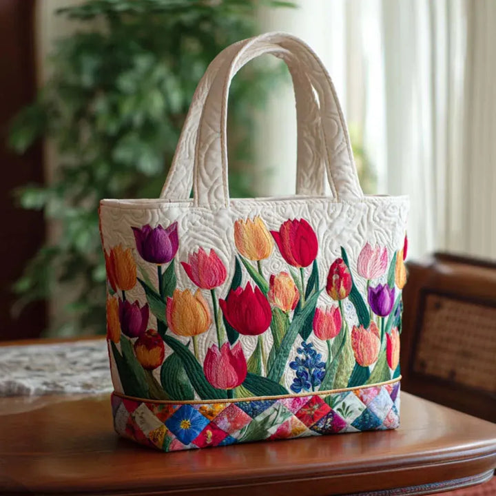 Bolsa Acolchada - Diseño Jardín de Tulipanes