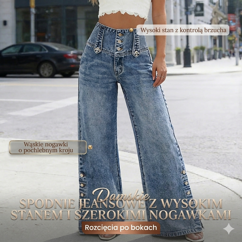 Aveline | Jeans de tiro alto y pierna ancha