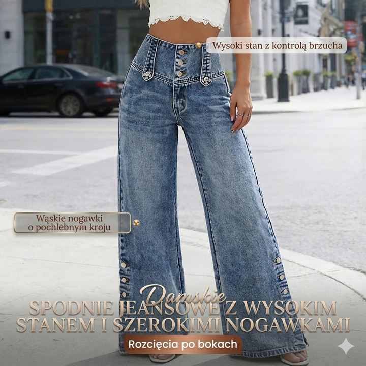 Aveline | Jeans de tiro alto y pierna ancha