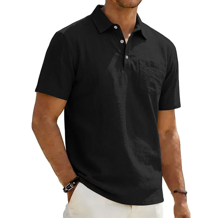Camisa de hombre de lino de manga corta