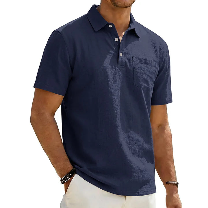 Camisa de hombre de lino de manga corta