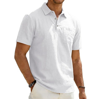 Camisa de hombre de lino de manga corta