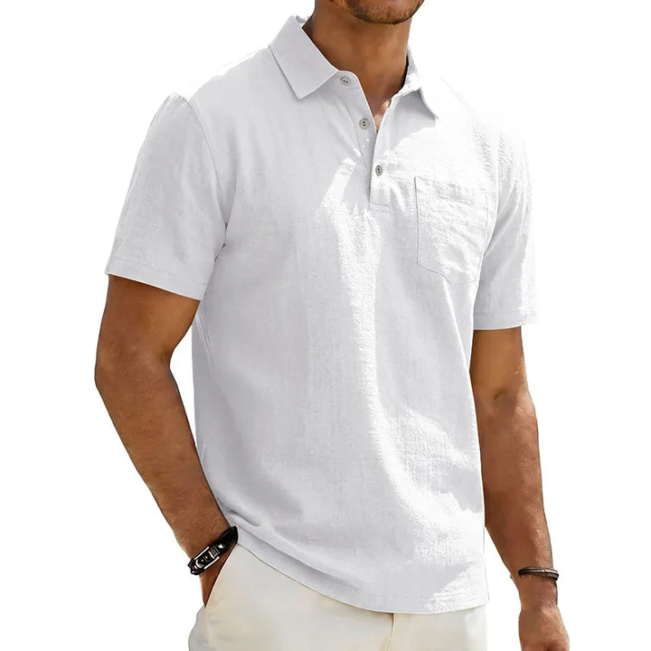 Camisa de hombre de lino de manga corta