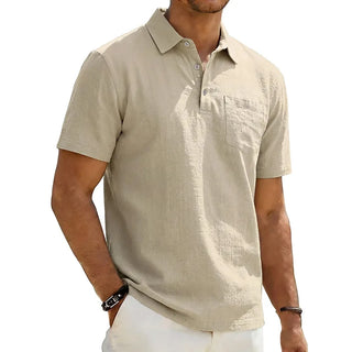 Camisa de hombre de lino de manga corta