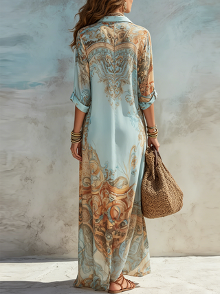 Louise – Vestido Camisero Estilo Mediterráneo