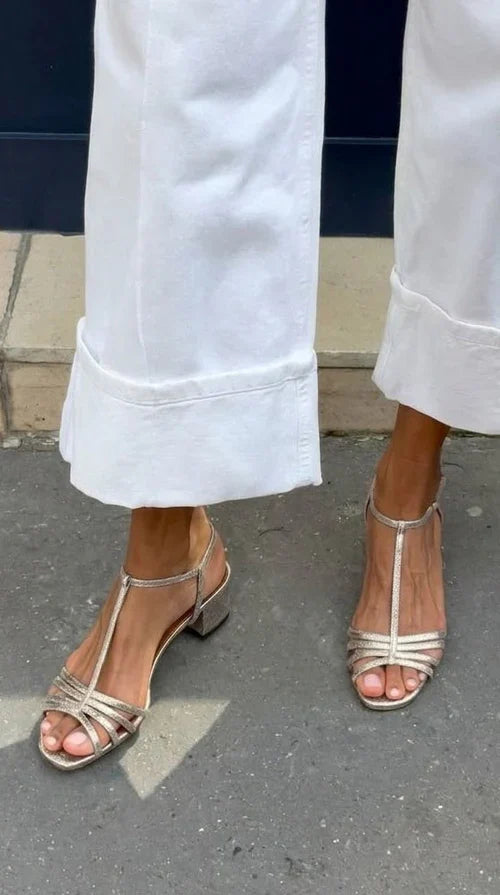 Allegra | Sandalias Doradas Elegantes