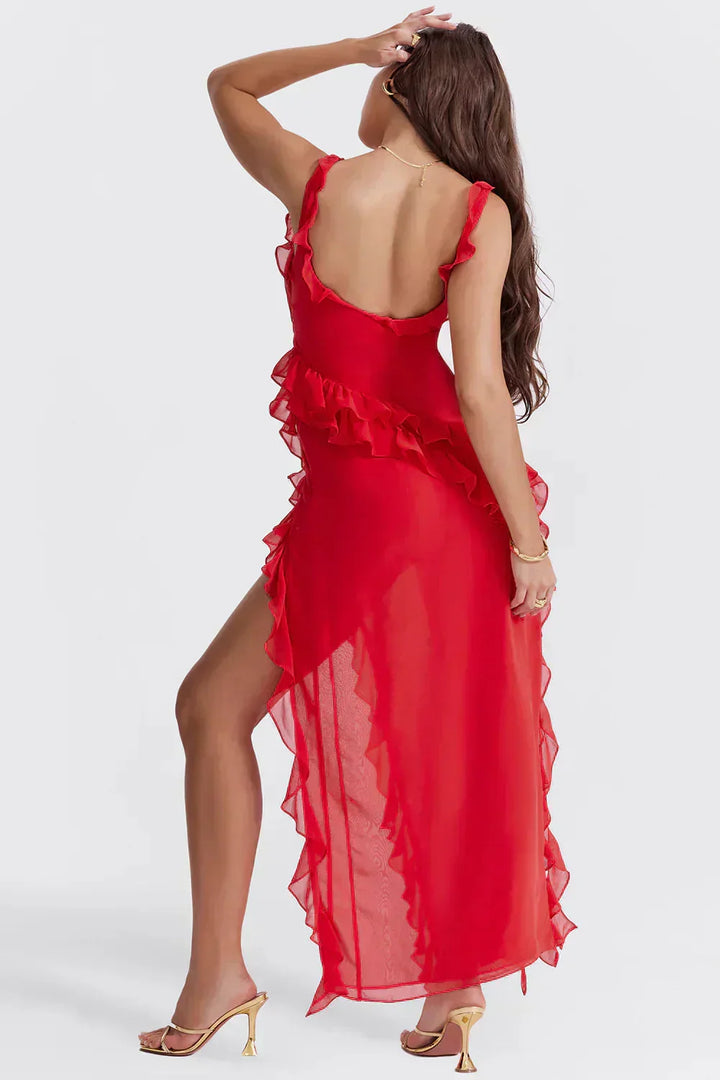 Vestido Chic con Aberturas Laterales