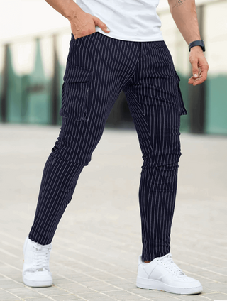 Vittorio Pantalones Slim Fit - Azul oscuro
