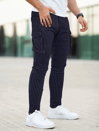 Vittorio Pantalones Slim Fit - Azul oscuro