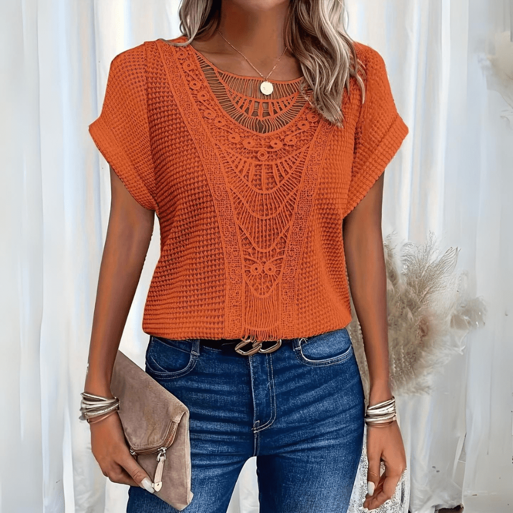 Clara – Blusa Bohemia de Crochet