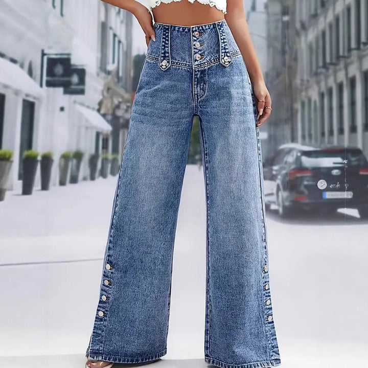 Aveline | Jeans de tiro alto y pierna ancha