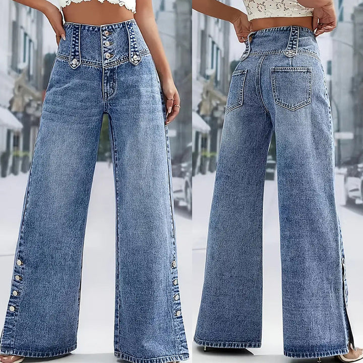 Aveline | Jeans de tiro alto y pierna ancha